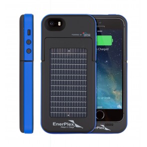 EnerPlex Surfr für iPhone 5/5s Solar & Batteriecover blau